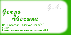 gergo akerman business card